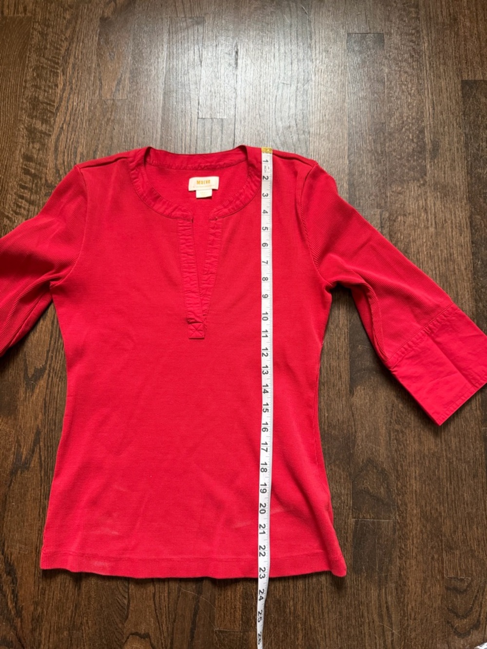Anthropologie Girls' Bright Red 3/4 Sleeve Ruffle-Trim Top - Picture 6 of 6